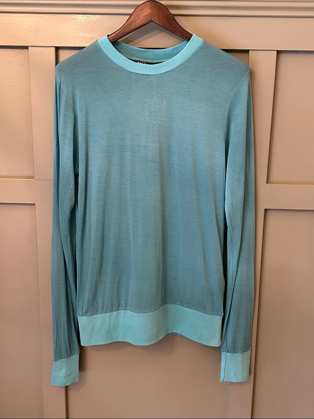 Groceries Apparel Long Sleeve Tee Shirt Lyocell Sustainable Blue Size Medium NWT